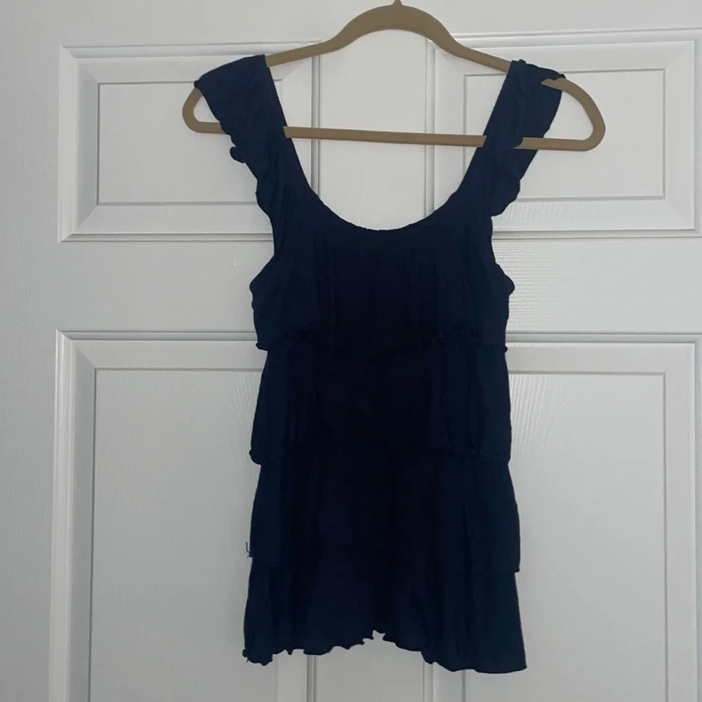 Express Ruffled Layered Tank Top - Picture 2 of 5